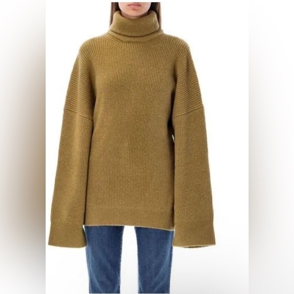 NWT ATTICO Khaki Grace Turtleneck Military Green Size L - Picture 8 of 8